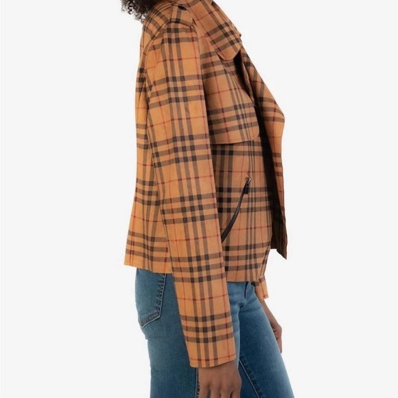 Kut from the Kloth Draped Moto Jacket Size Small  In Whiskey - Picture 4 of 11